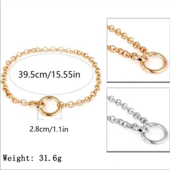 NEW 18K GOLD PUNK MIAMI CHOKER NECKLACE, NICE NECKLACE, CUTE NECKLACE - Picture 4 of 4